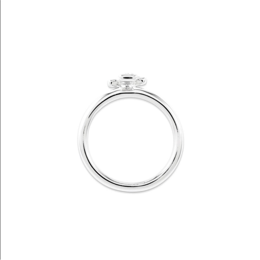 NEW Sterling Silver White Topaz Cross Ring Size 7 - Picture 5 of 8